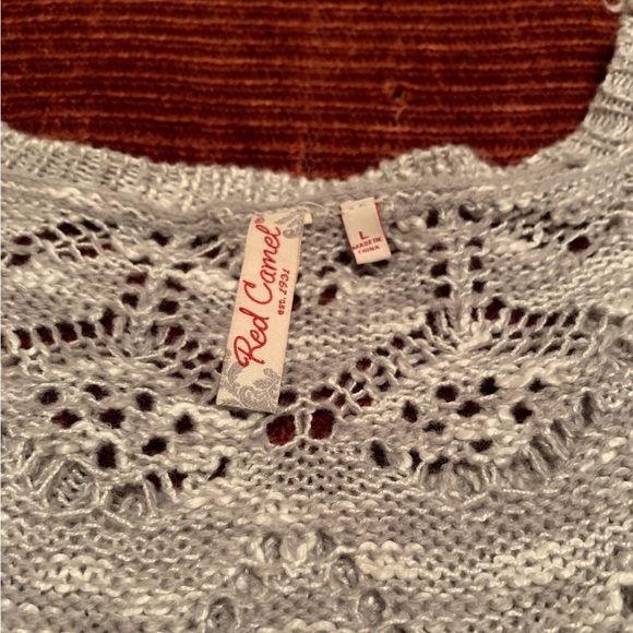 Gray & White Crochet Sweater Tunic - Picture 8 of 8